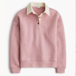 J. Crew Pink Rugby Polo Sweatshirt